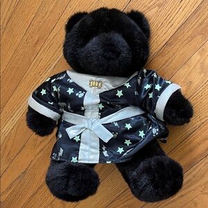 Vtg 1997 All Black Plush Build A Bear Teddy In Blue White Wizard Robe Celestial